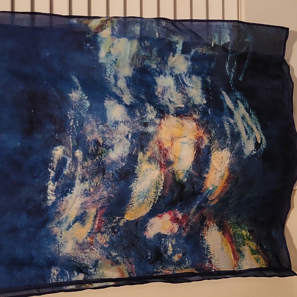 Silk Blue Scarf - Picture 2 of 3